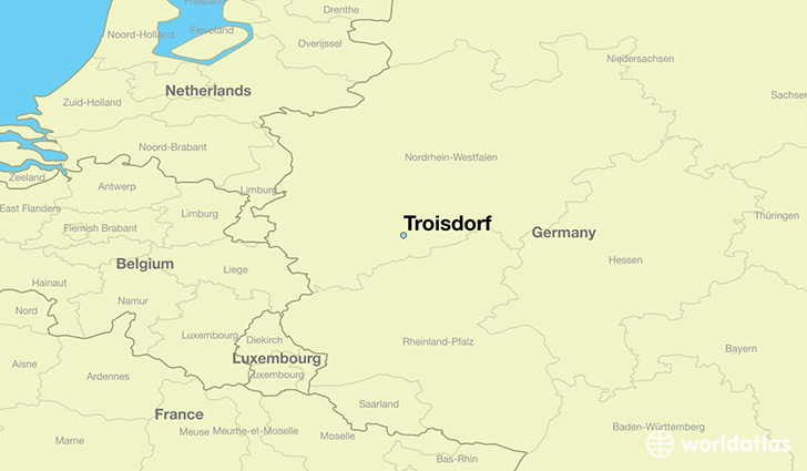 map showing the location of Troisdorf