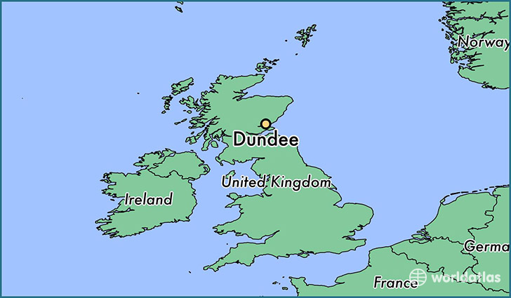 map showing the location of Dundee