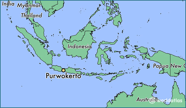 map showing the location of Purwokerto
