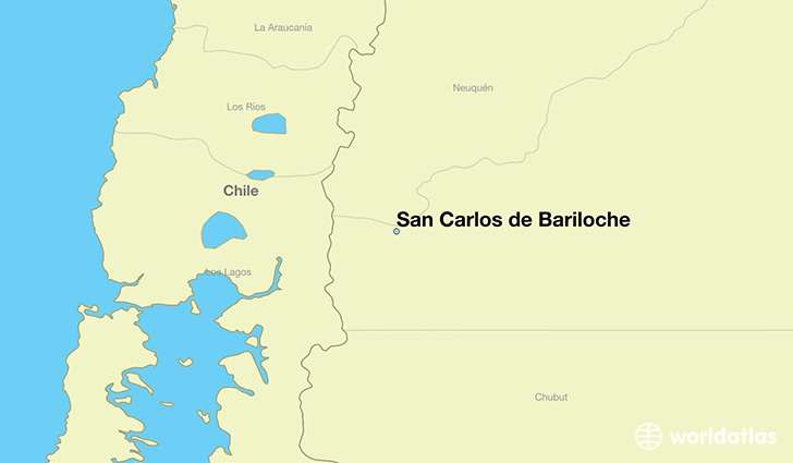 map showing the location of San Carlos de Bariloche