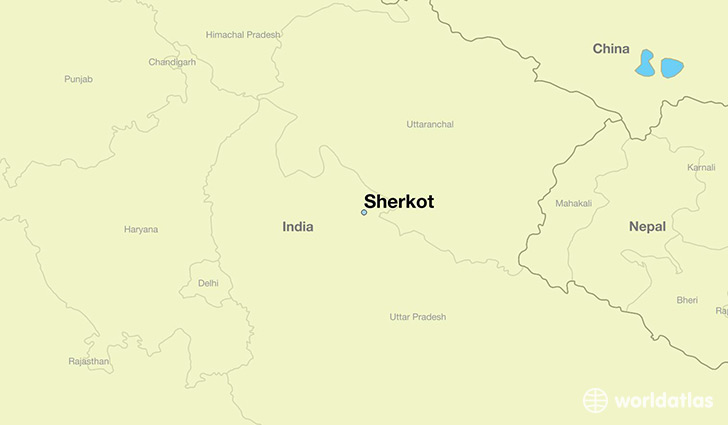 map showing the location of Sherkot
