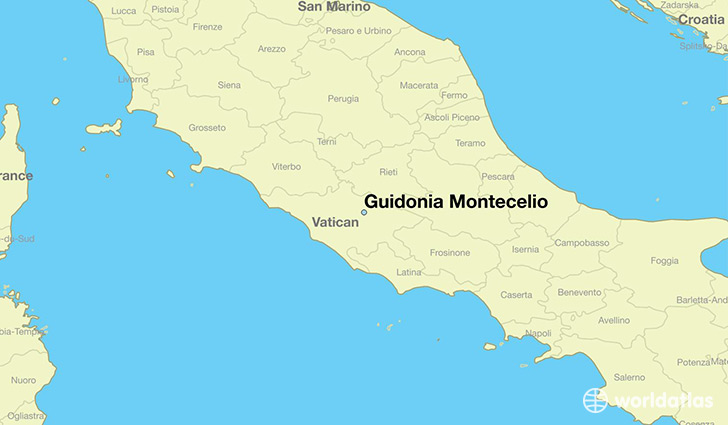 map showing the location of Guidonia Montecelio