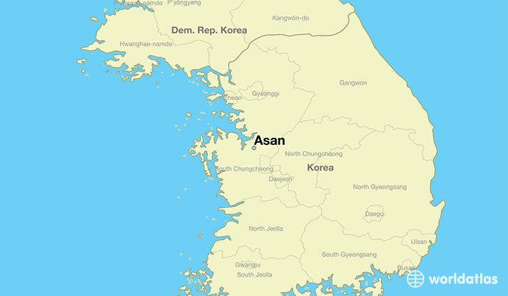 map showing the location of Asan