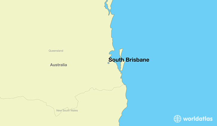 map showing the location of South Brisbane