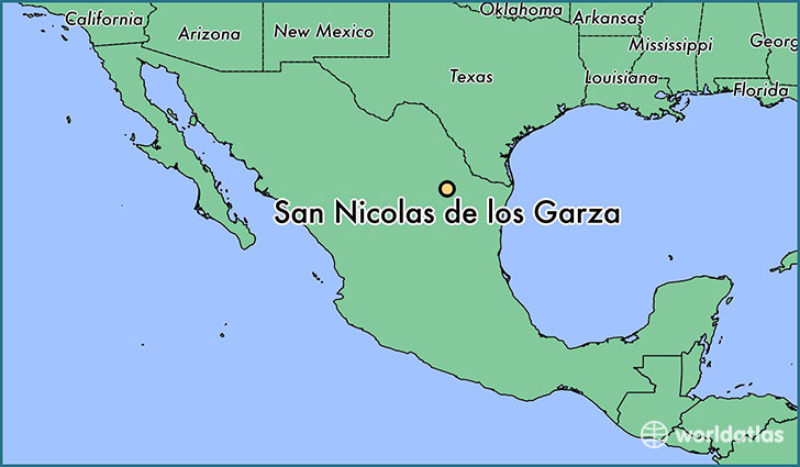 map showing the location of San Nicolas de los Garza