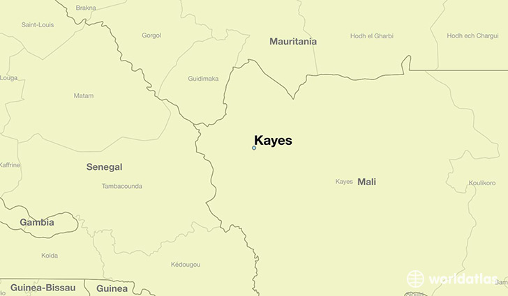 map showing the location of Kayes