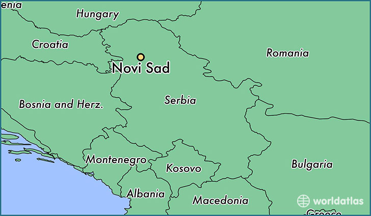 map showing the location of Novi Sad