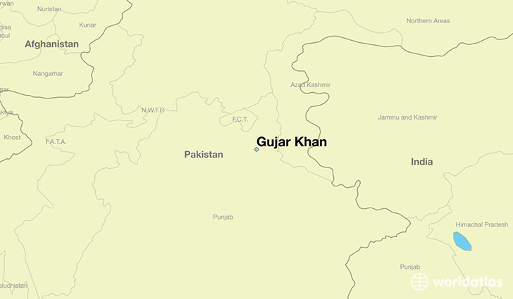 map showing the location of Gujar Khan