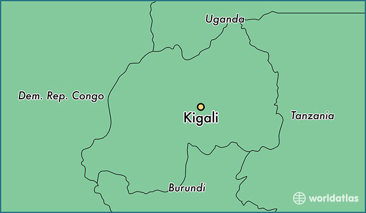 map showing the location of Kigali