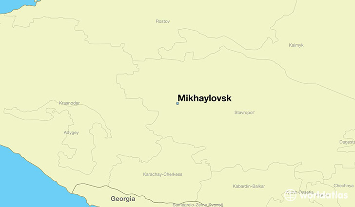 map showing the location of Mikhaylovsk