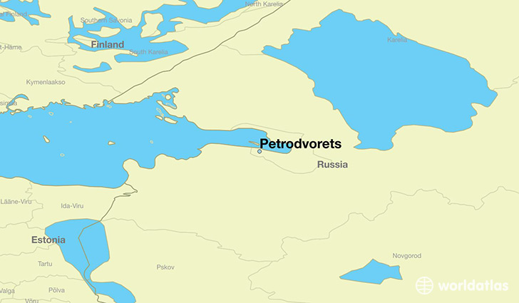 map showing the location of Petrodvorets