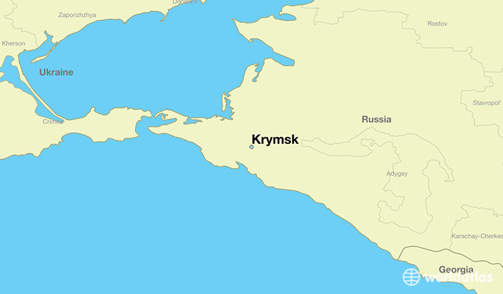 map showing the location of Krymsk