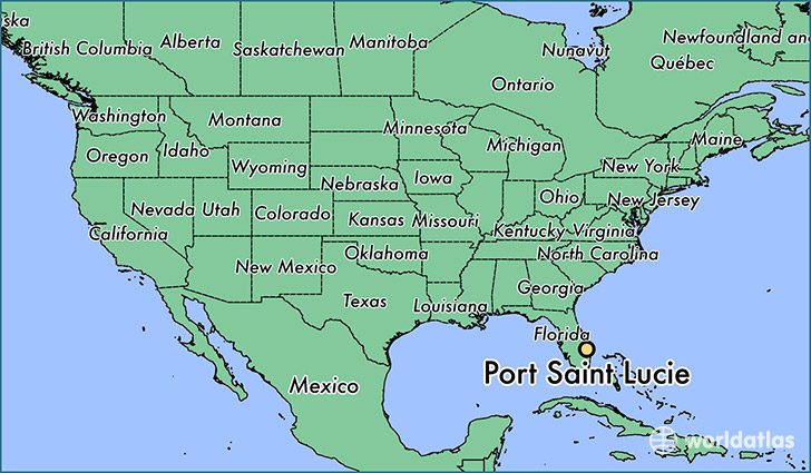 map showing the location of Port Saint Lucie