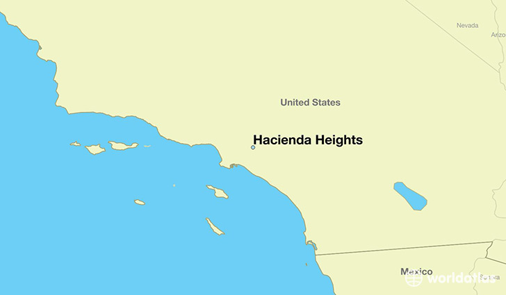 map showing the location of Hacienda Heights