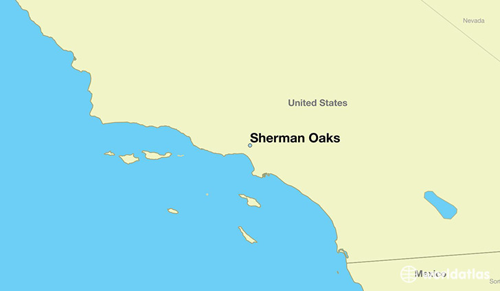 map showing the location of Sherman Oaks