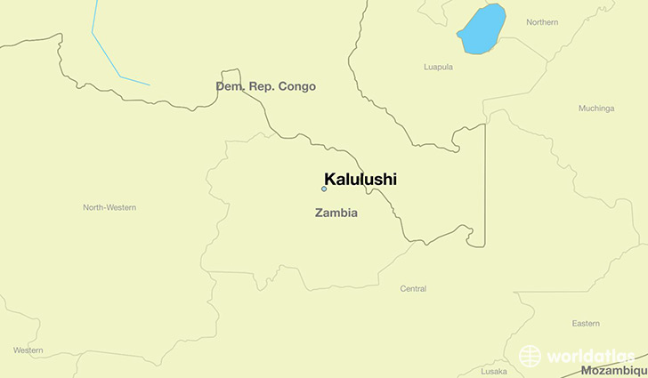 map showing the location of Kalulushi