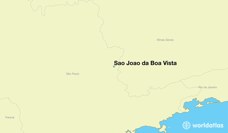 map showing the location of Sao Joao da Boa Vista