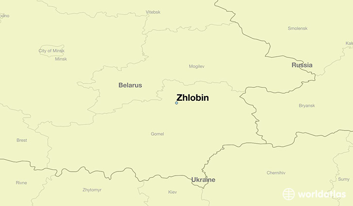 map showing the location of Zhlobin