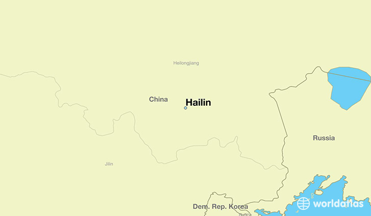 map showing the location of Hailin