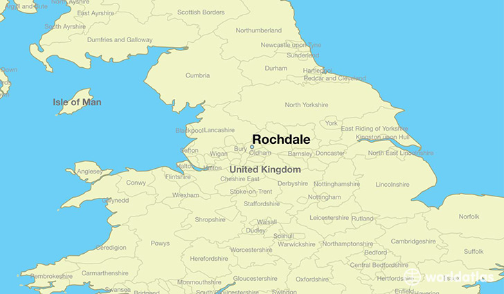 map showing the location of Rochdale