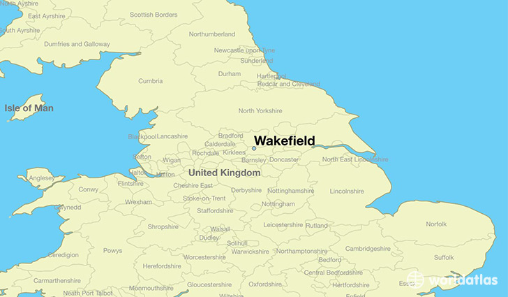 map showing the location of Wakefield