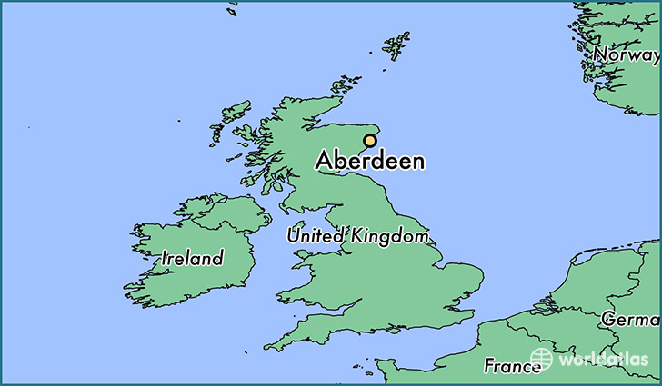 map showing the location of Aberdeen