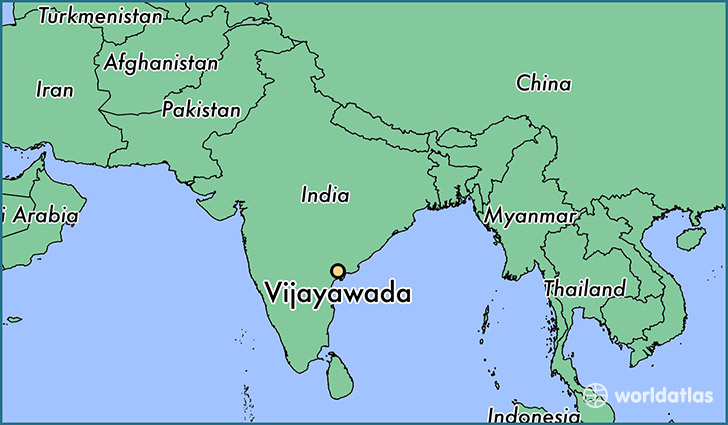 map showing the location of Vijayawada