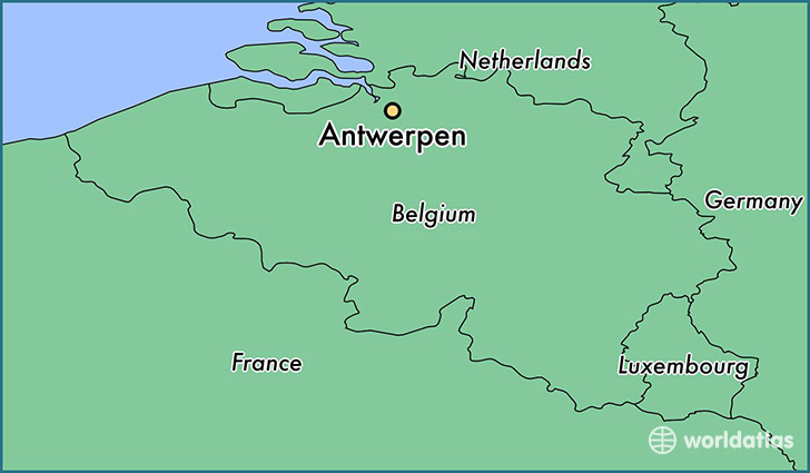 map showing the location of Antwerpen