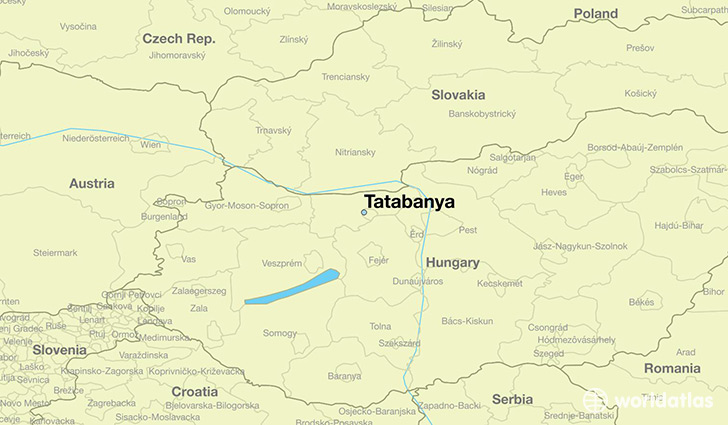 map showing the location of Tatabanya
