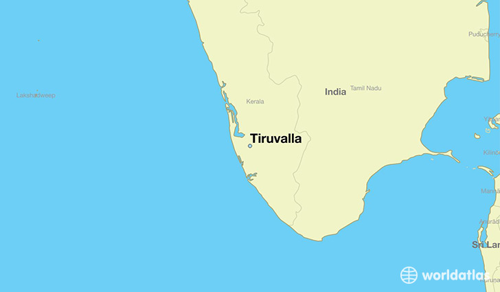 map showing the location of Tiruvalla