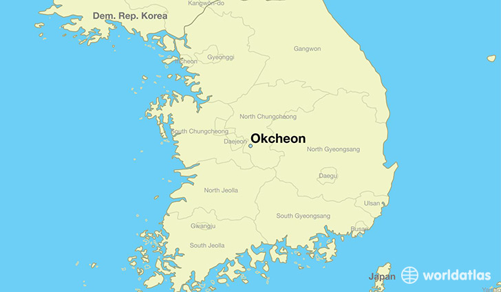 map showing the location of Okcheon