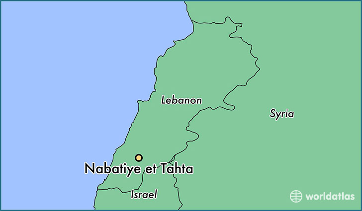 map showing the location of Nabatiye et Tahta