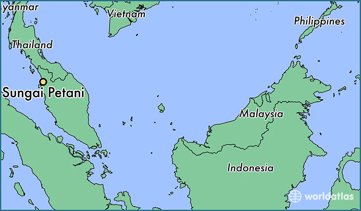map showing the location of Sungai Petani