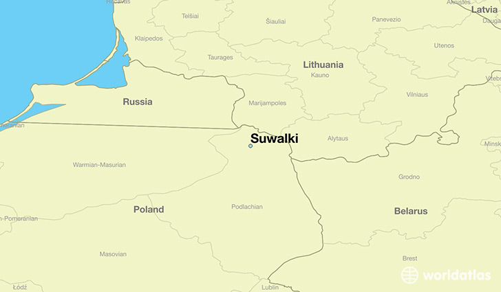 map showing the location of Suwalki