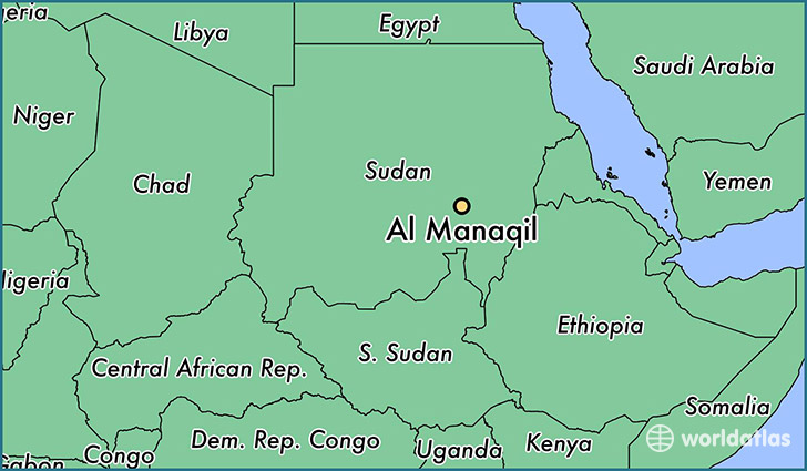 map showing the location of Al Manaqil