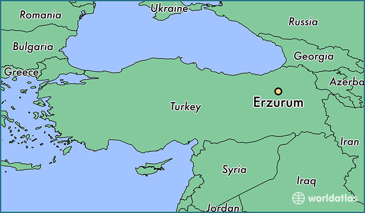map showing the location of Erzurum