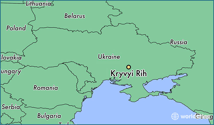 map showing the location of Kryvyi Rih