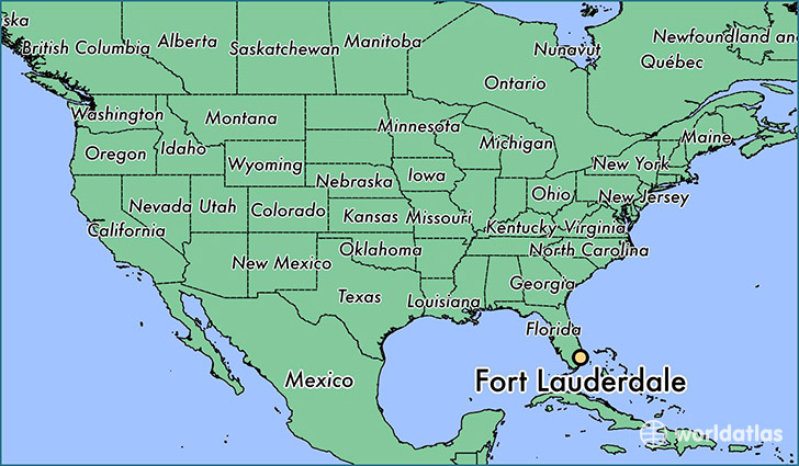 map showing the location of Fort Lauderdale