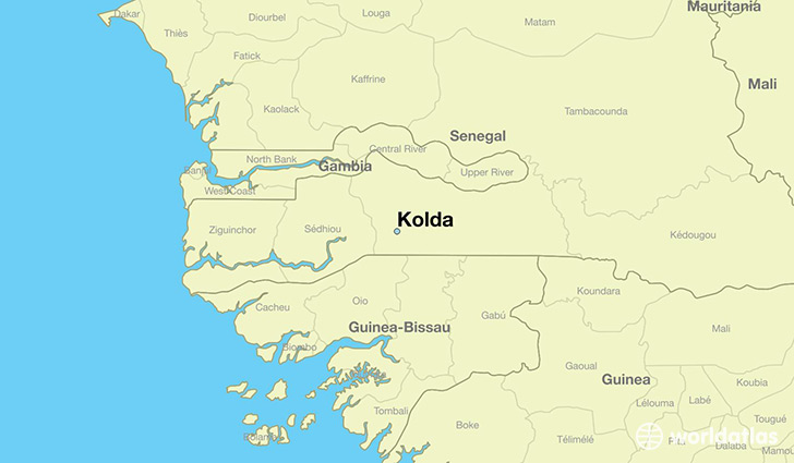 map showing the location of Kolda