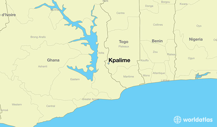 map showing the location of Kpalime