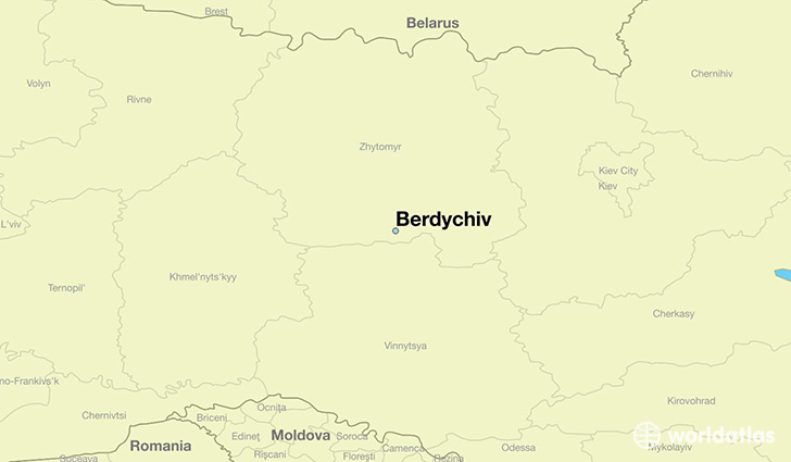 map showing the location of Berdychiv