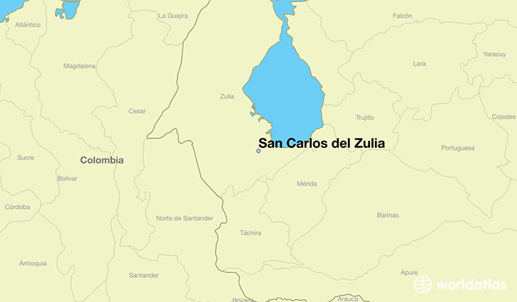 map showing the location of San Carlos del Zulia