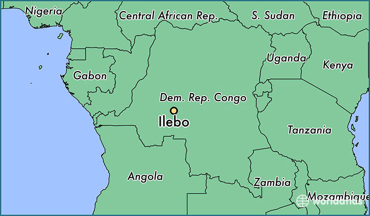 map showing the location of Ilebo