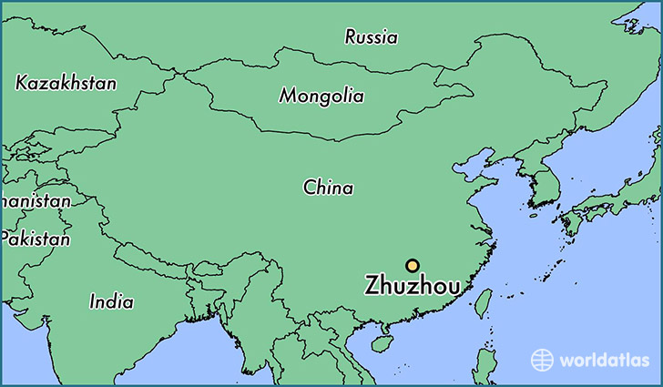 map showing the location of Zhuzhou