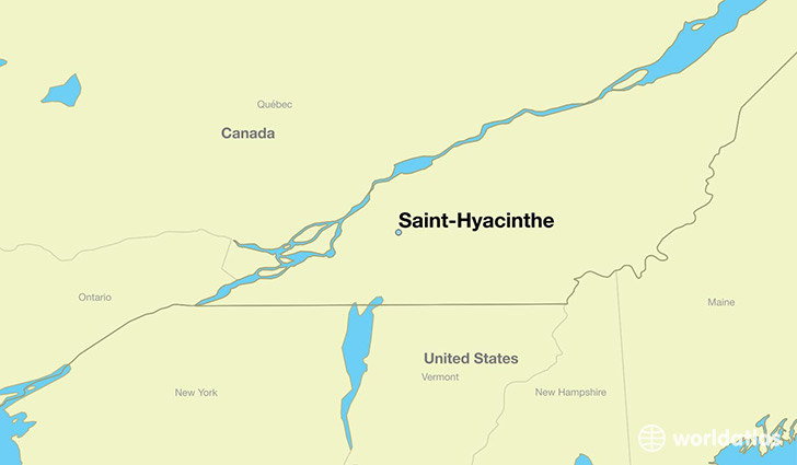 map showing the location of Saint-Hyacinthe