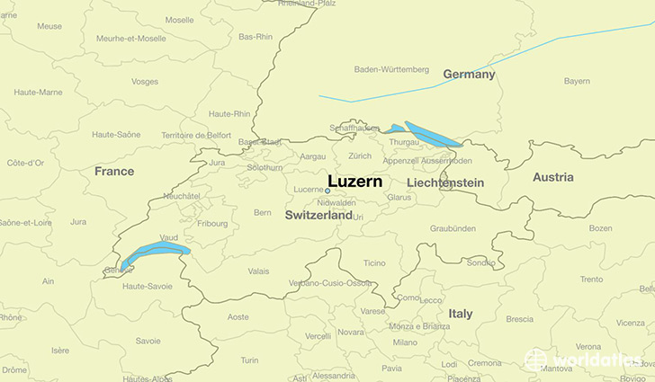 map showing the location of Luzern