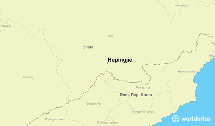 map showing the location of Hepingjie