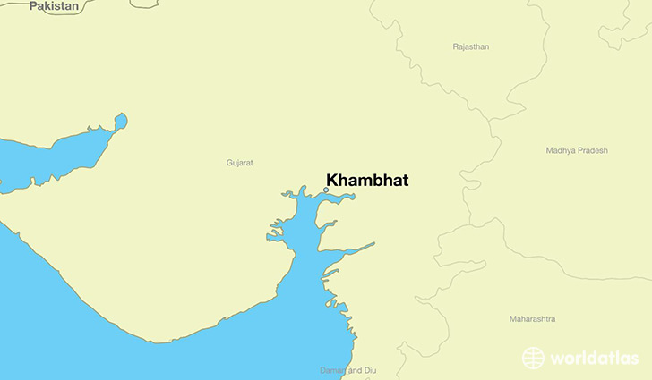 map showing the location of Khambhat