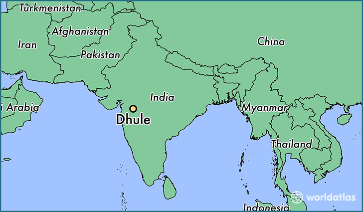 map showing the location of Dhule