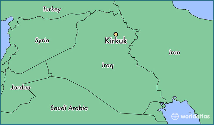 map showing the location of Kirkuk